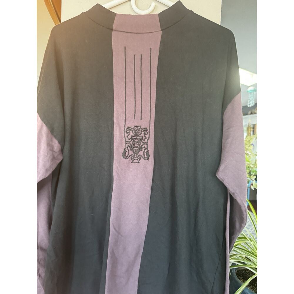 Niko Foriero Vtg rugby shirt Black purple Lg Dark Academia Goth Wizardcore